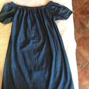 Denim off the shoulder dress